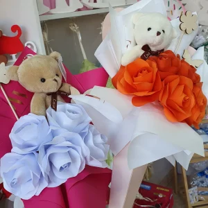 Paper flower and bear